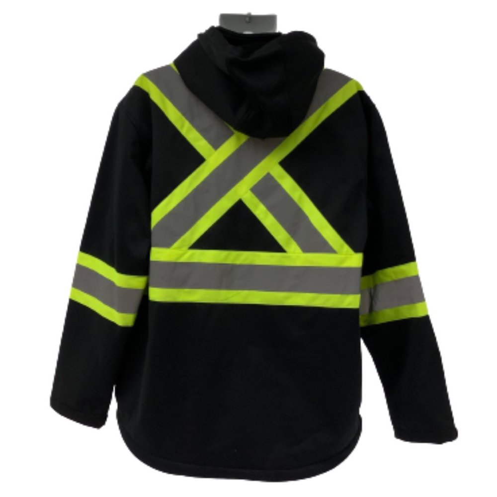 ForceField | Men's Safety Softshell Rain Jacket | Black | Large - Picture 2 of 3